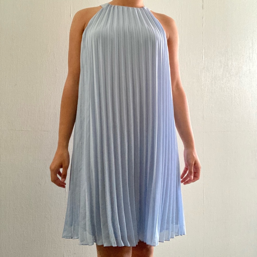 Blue Pleated Dress